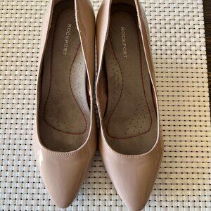 ROCKPORT Women’s “Total Motion” Pump, Size 6.5 M, Shiny Humus Leather